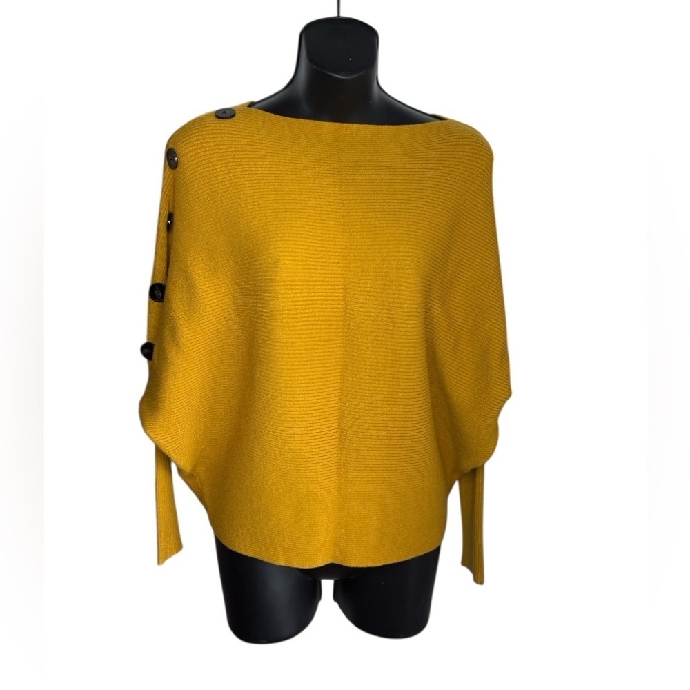 Faith & Zoe Tibi Dolman Sleeve Ribbed
Sweater Yellow batwing sz M preloved - Picture 7 of 8